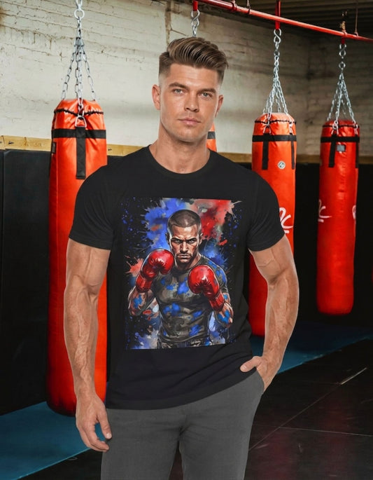 Fighter Spirit Boxer Guy Men's T-Shirt — Strong, Fearless & Unstoppable